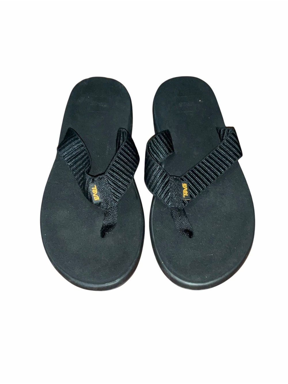Teva Women’s Voya Flip Flop Sandals “Bar Street Black” Size 8